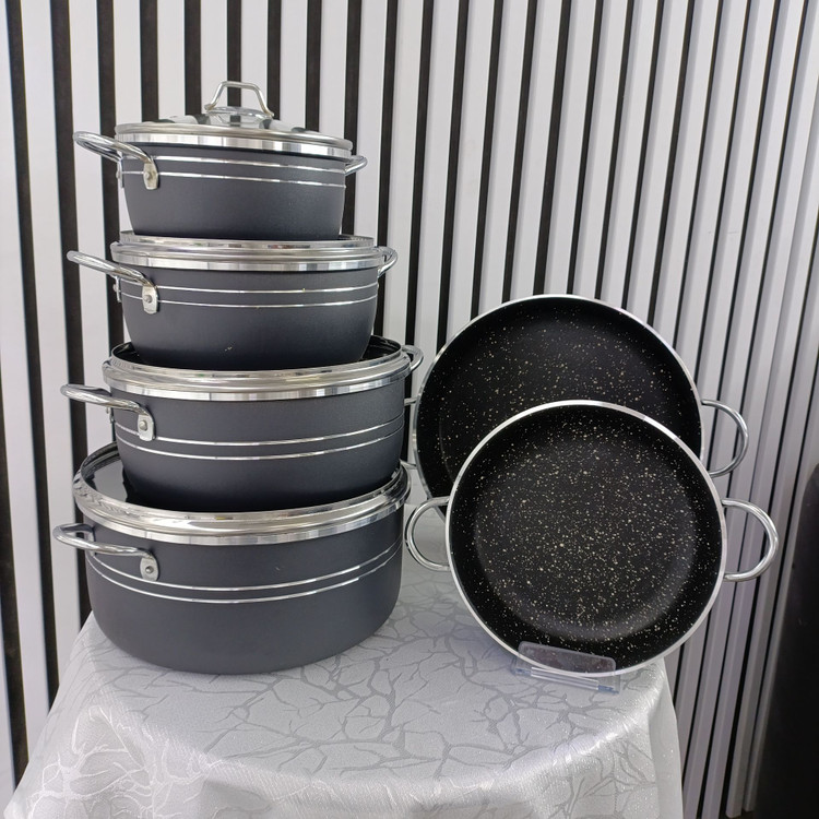 سرویس ۱۰ پارچه قابلمه اپیروس سربی گرانیتی