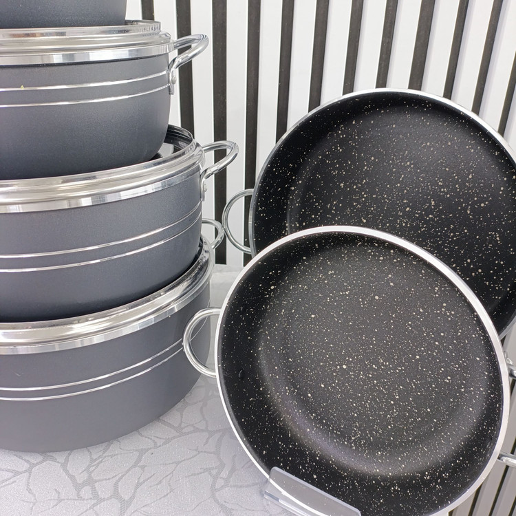 سرویس ۱۰ پارچه قابلمه اپیروس سربی گرانیتی