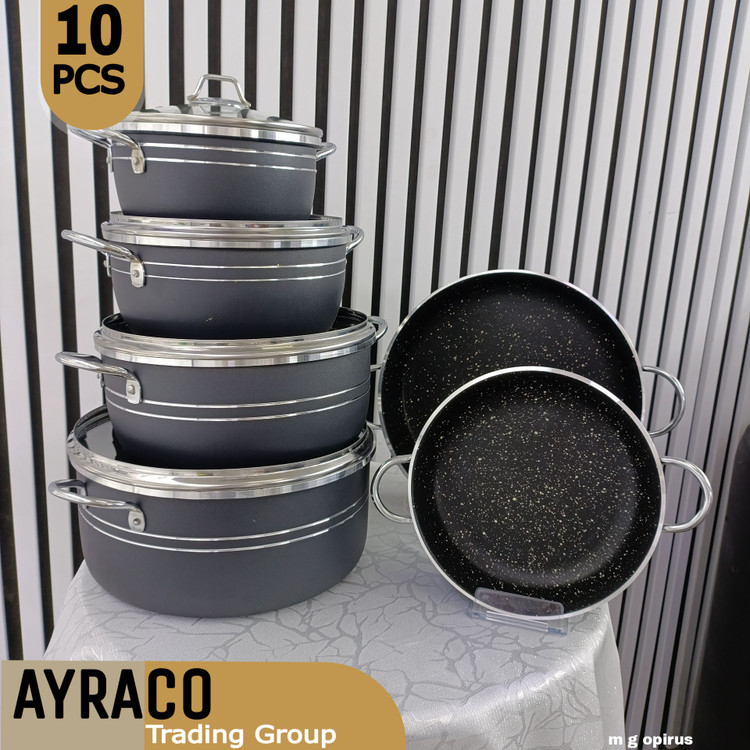 سرویس ۱۰ پارچه قابلمه اپیروس سربی گرانیتی