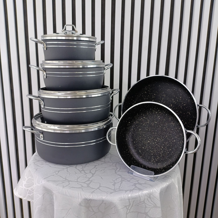 سرویس ۱۰ پارچه قابلمه اپیروس سربی گرانیتی