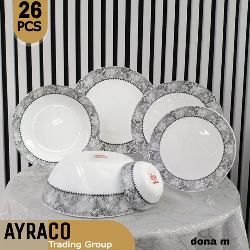 سرویس آکروپال 26 پارچه دونا مشکی | سرویس غذاخوری لوکس، مدرن و مقاوم