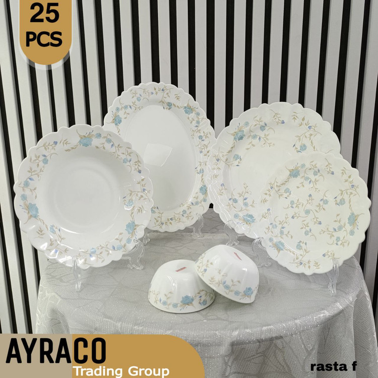 سرویس آکروپال 25 پارچه رستا فیروزه ای | سرویس غذاخوری شیک، مدرن و بادوام