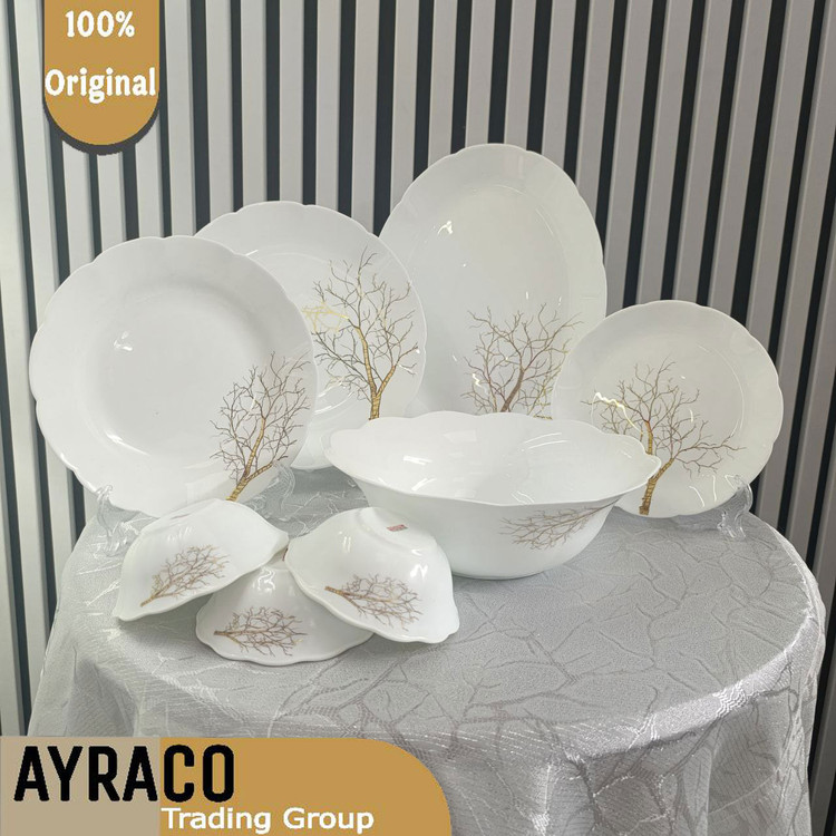 سرویس ۲۶ پارچه درخت طلای نیلوفری برند دینو | سرویس غذاخوری شیک، مدرن و بادوام