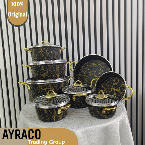 سرویس قابلمه 14 پارچه مشکی طلایی اپیروس