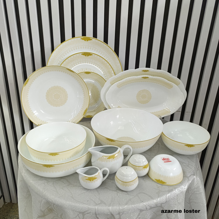 سرویس ۴۲ پارچه آرکوپال آذرمه لوستر 6 نفره طرح کف گل – کارخانه مقصود